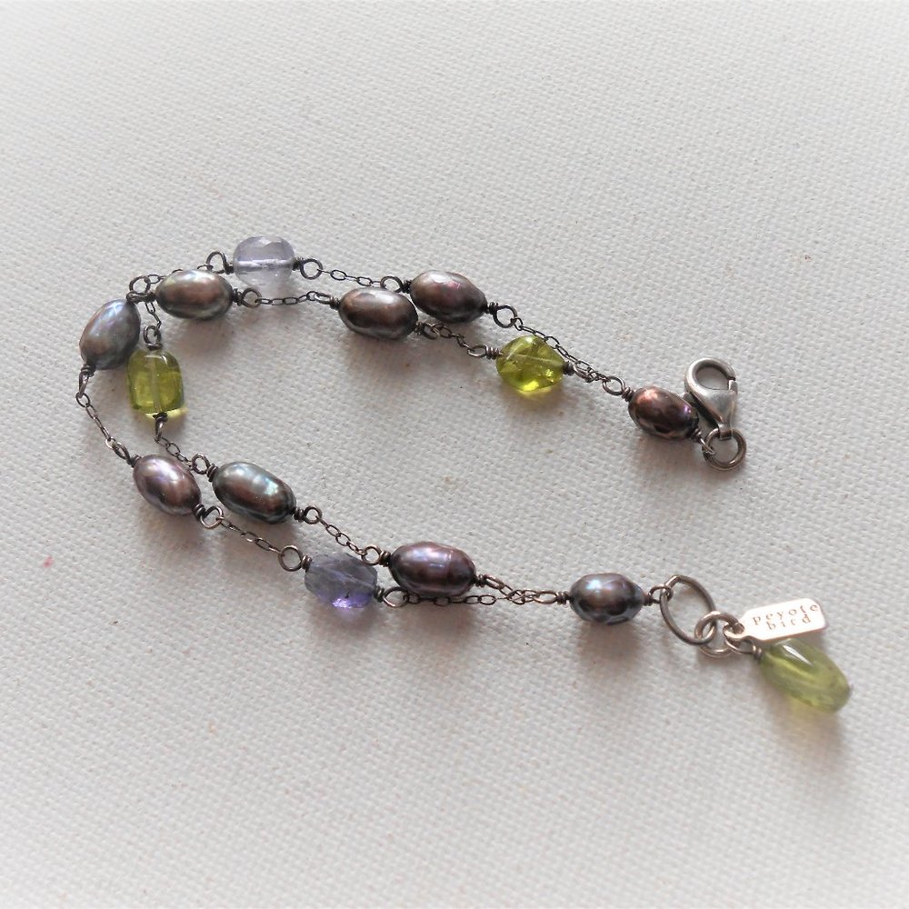 Peyote Bird Sterling Silver Bead Bracelet